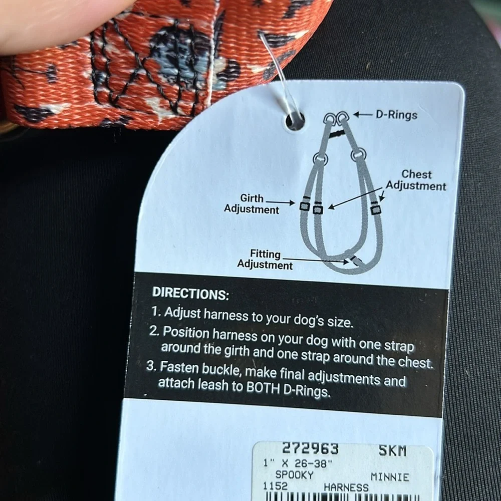 NWT Spooky Minnie Halloween Dog Harness L